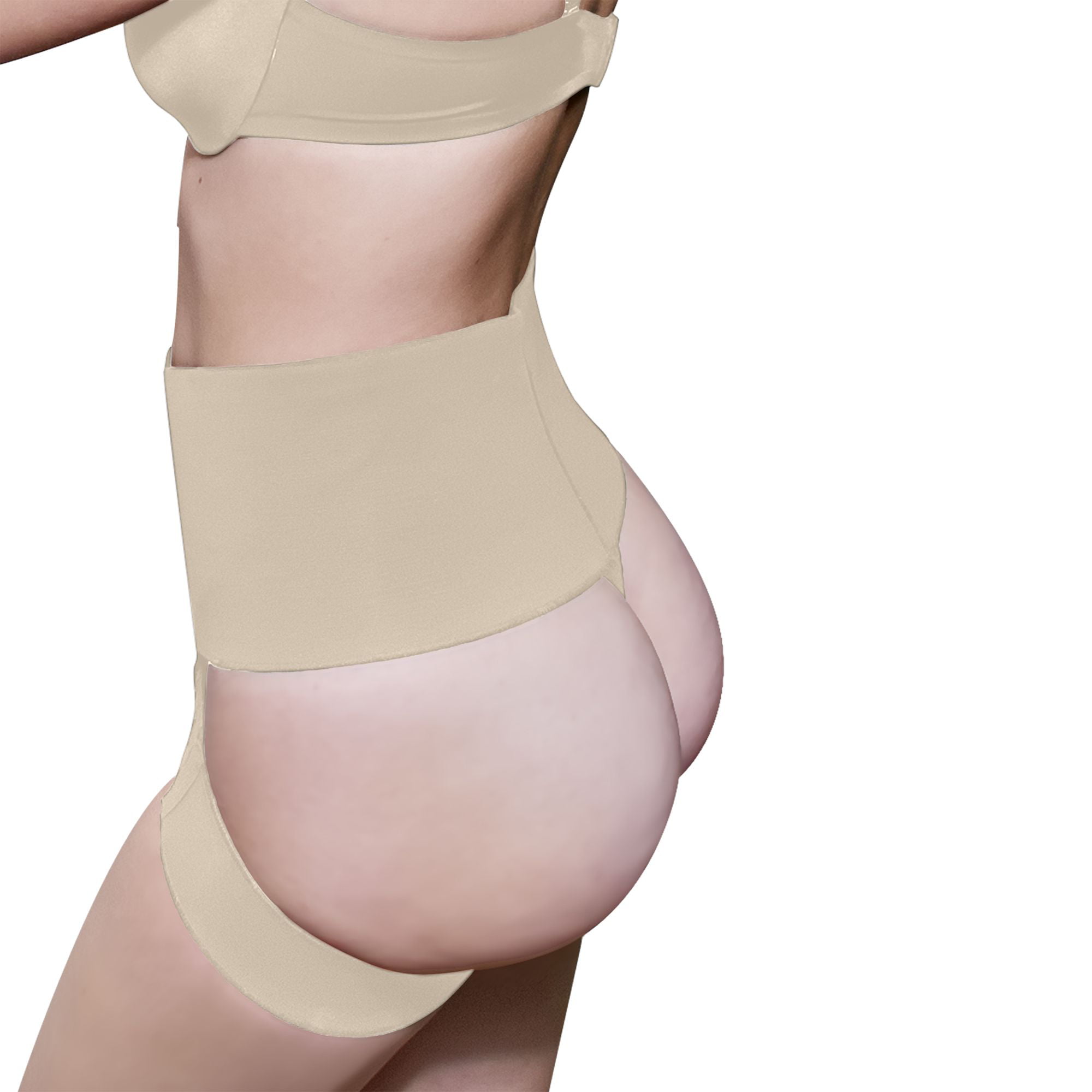 butt lifter panty booty enhancer tummy control body shaper (3xl, beige) 
