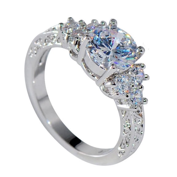 Princess Luxury Cubic Zirconia Inlaid Women Engagement Wedding Party Ring Gift Rhinestone Engagement party Jewelry Accessory