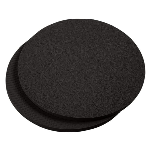 2 almohadillas para rodillas de yoga de 18 x 1 cm, cojín de equilibrio deportivo, antideslizante. Negro