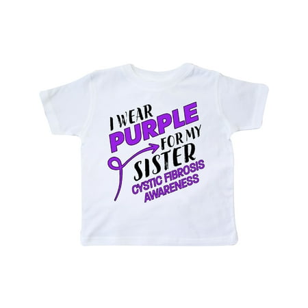 

Inktastic I Wear Purple for my Sister- Cystic Fibrosis Awareness Gift Toddler Boy or Toddler Girl T-Shirt