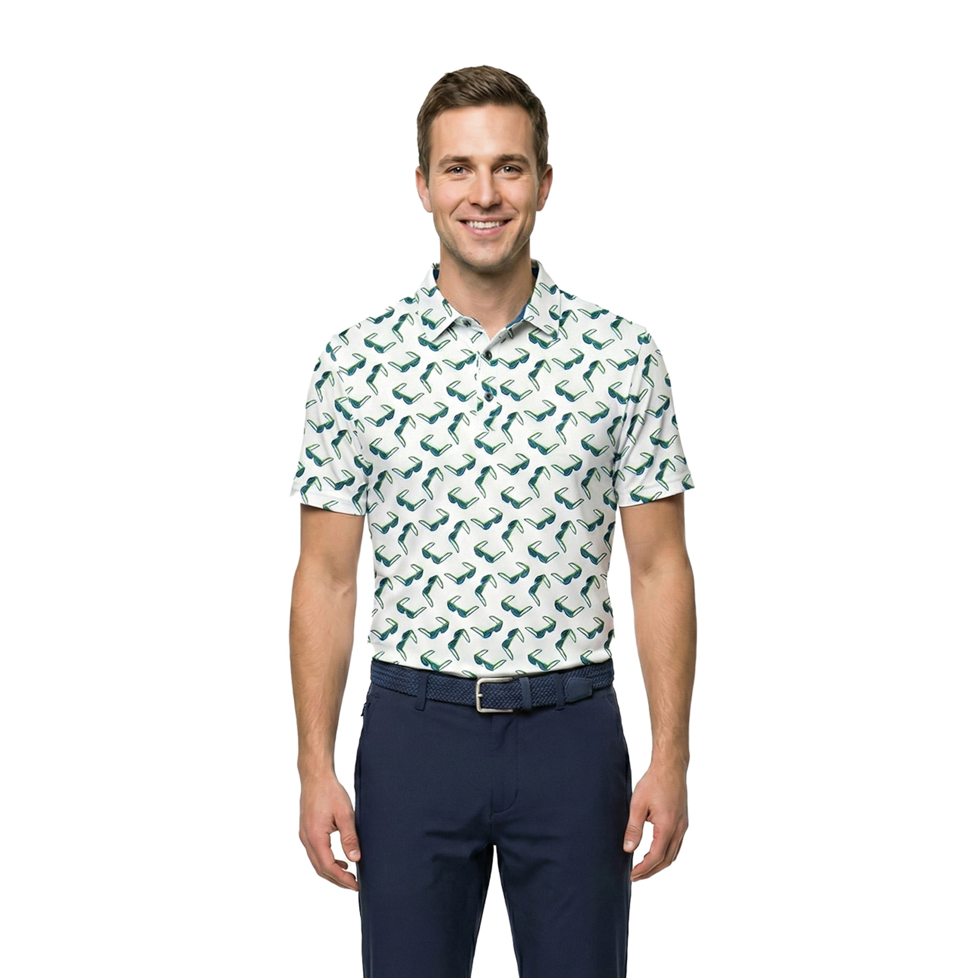 Birdie Bound Men's and Big & Tall Glasses Print Top, Sizes XS-4XLT