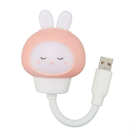 

USB LED Light Voice Control 3 Brightness Timing Eye Protection Portable Cute LED Night Light for Bedroom Dormitory Rabbit