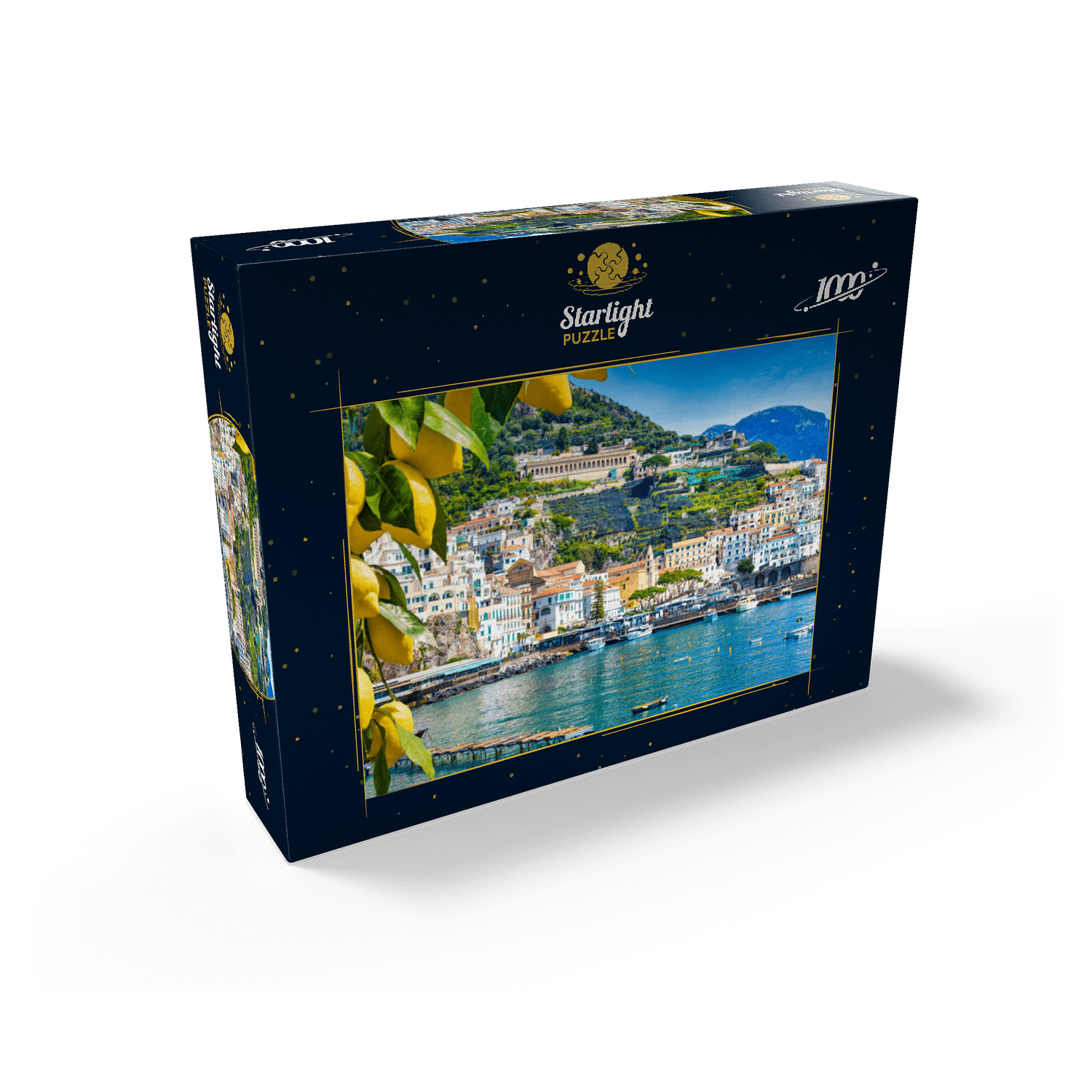 MyPuzzle - Panoramic View Of Beautiful Amalfi On Hills Leading Down To The Coast, Campania, Italy - Premium 1000 Piece Jigsaw Puzzle for Adults