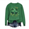 thumbnail image 2 of St. Patrick's Day Sweatshirt for Women LOVE Graphic Four Leaf Clover Print Crewneck Long Sleeve Ribbed Cuffs Festive Holiday Relaxed Fit Pullover, 2 of 7