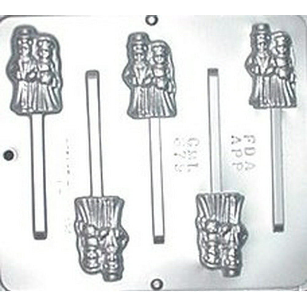 679 Bride & Groom Pops Lollipop Chocolate Candy Mold