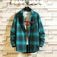 thumbnail image 3 of Men's Flannel Plaid Shirt Jacket 2023 Spring Fall Long Sleeve Plaid Thin Coats Soft Button Down Shirts Jackets, 3 of 3