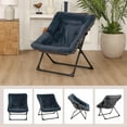 thumbnail image 5 of Comfy Saucer Chair for Adults, Soft Faux Fur Bedroom Chair, Accent Dorm Chairs, Flexible Living Room Reading Chairs, Oversized Folding Lounge Seat for Teens, X-Large, Navy Blue, 5 of 9