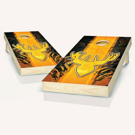 Skip s Garage Deer Sportsman Solid Wood Cornhole Board Set