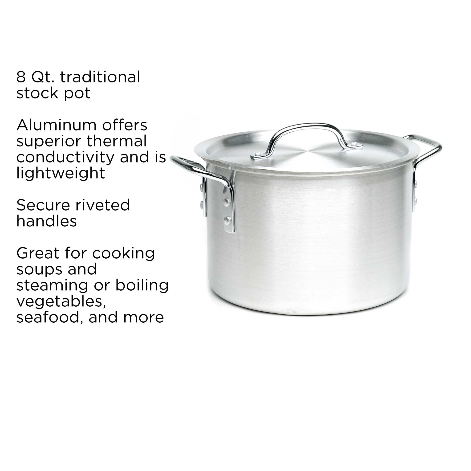 Great Gatherings Black 8-Quart Aluminum Stock Pot