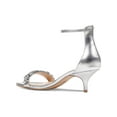 thumbnail image 2 of BADGLEY MISCHKA Womens Silver Rhinestone Adjustable Strap Dash Round Toe Kitten Heel Buckle Dress Slingback Sandal 6.5 M, 2 of 4