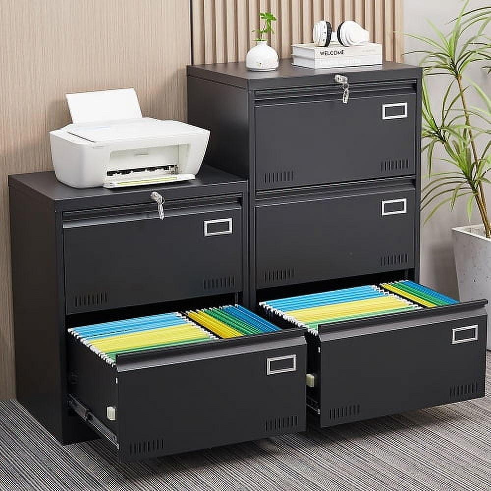White Filing Cabinets with Lock, Filing Cabinet Lateral File Cabinet 3 Drawer, Locking Metal File Cabinets Three Drawer Office Cabinet for Legal/Letter/A4/F4 Home Office