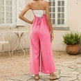 thumbnail image 4 of BLVB Womens Summer Overalls Wide Leg Sleeveless Baggy Jumpsuits Casual Loose Suspender Rompers Pants Beach Outfits, 4 of 7