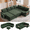 Green, variant on 102" Grey Chenille L-Shaped Sectional Sleeper Sofa, 7-Seat Sofa with Pull-Out Bed, Reclining Backrest, USB Ports, LED Lights, Ottoman