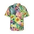 thumbnail image 3 of Balery Watercolor Blooming Cactus Print Men's Hawaiian Shirts Short Sleeve Beach Shirt Relaxed Fit Vacation Button Down Shirts-Large, 3 of 9