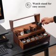 thumbnail image 3 of ProCase Estuche de 10 Relojes, Caja Exhibidor Almacenaje Relojero Visible Organizador Doble Capa para Hombre (Café), 3 of 8