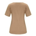 thumbnail image 5 of Womens T Shirts Summer Tops 2025 Solid Color Short Sleeve Scoop Neck Casual Soft Basic Tees Tshirts Shirts for Women, 5 of 6