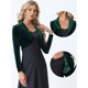 thumbnail image 2 of Bolero Elegante de Terciopelo Allegra K Crop Cardigan Cóctel Chaqueta Corta Verde oscuro XS, 2 of 6