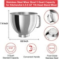 thumbnail image 2 of XmhyTop-A 5-quart 304 Stainless Steel Bowl with Handle for 4.5-5 QT Mixer, Dishwasher Safe, 2 of 4