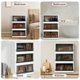 thumbnail image 6 of Plastic Storage Bins with Lids, 120 Qt (30 Gal) Storage Cabinet, 3 Pack Stackable Beige Wardrobe Closet Organizer, 20.5 x 11.4 x 31.9 Inch Foldable Plastic Storage Container with Door, 6 of 9