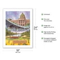 thumbnail image 2 of Visit Pennsylvania - Harrisburg PA - State Capitol Rockville Bridge Italian Lake Park - Vintage Travel Poster by Bart Sloane c.1960s - Fine Art Matte Paper Print (Unframed) 18x24in, 2 of 4