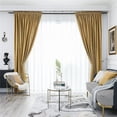 thumbnail image 6 of Frontwalk Drapes Energy Efficient Blackout Curtain UV Protection Velvet Thermal Insulated Light Coffee W:39"x H:55"/ 100cm*140cm, 6 of 7