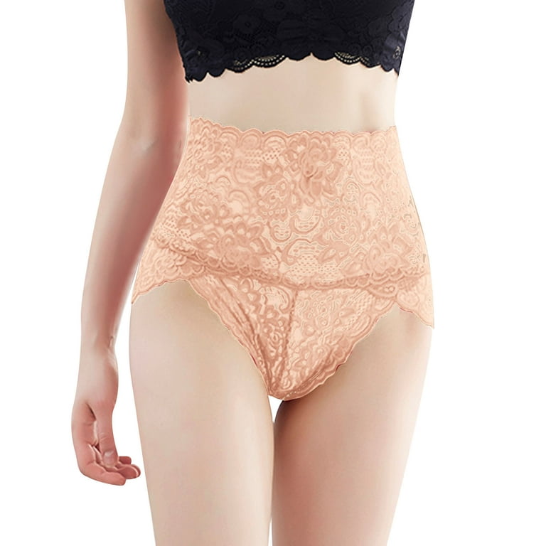 Plus Size Underwear For Women Lace High Waisted Embroidered Mesh