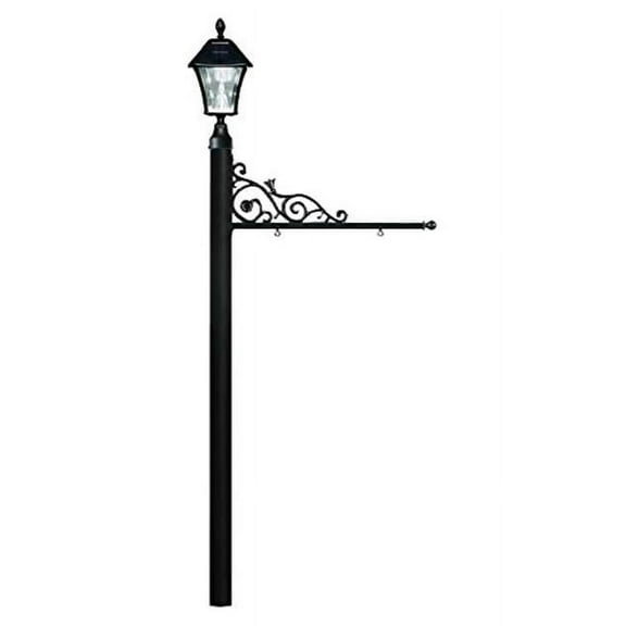 QualArc REPST-000-BL-SL 5 in. Prestige Real Estate Sign System with Bayview Solar Lamp, No Base - Black Color