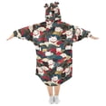 thumbnail image 2 of FORMRS Wearable Blanket Hoodie with Sleeves for Kids Cozy Flannel Sweatshirt, White Lucky Cat, 2 of 7