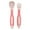 Pink, variant on 2 Pcs Plastic Small People Spoons Set Tableware Bendable Design Portable Utensils Small People Feeding Auxiliary Spoon Fork for Self-Feeding Bendable Learning Utensils, 5.63"&5.24", Pink