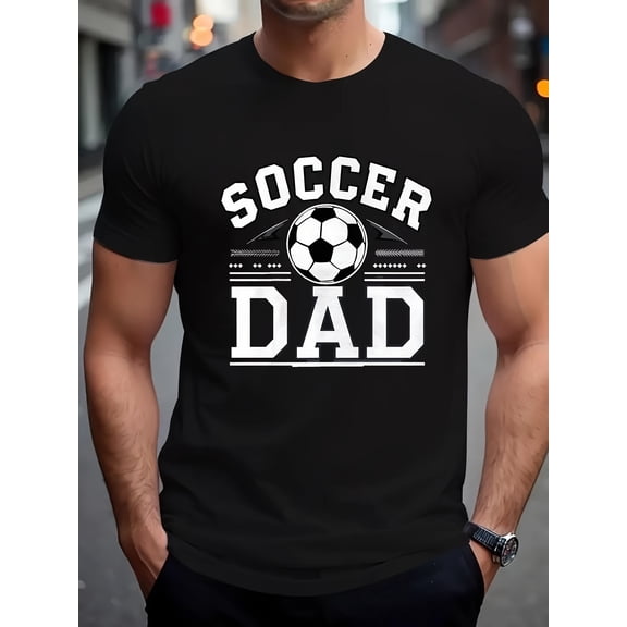 Retro Soccer Dad Men's Graphic T-Shirt Funny Sports Father's Day Gift Athletic Apparel Black Tee