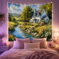 thumbnail image 2 of Pastoral Impressionist With Painting Textured Brushstrokes, Mystical Fantasy for Space Lovers, Wall Decor, Mother's Day Gift, Tapestry Wall Hanging for Dorm and Living Room, 2 of 7