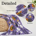 thumbnail image 4 of Halloween Body Pillow Cover 20x54, Orange Pumpkin Funny Ghost Black Cat Purple Decorative Pillowcase with Zipper, Microfiber Pillow Protector, Soft Breathable Long Lumbar Pillowcases for Women, 4 of 9