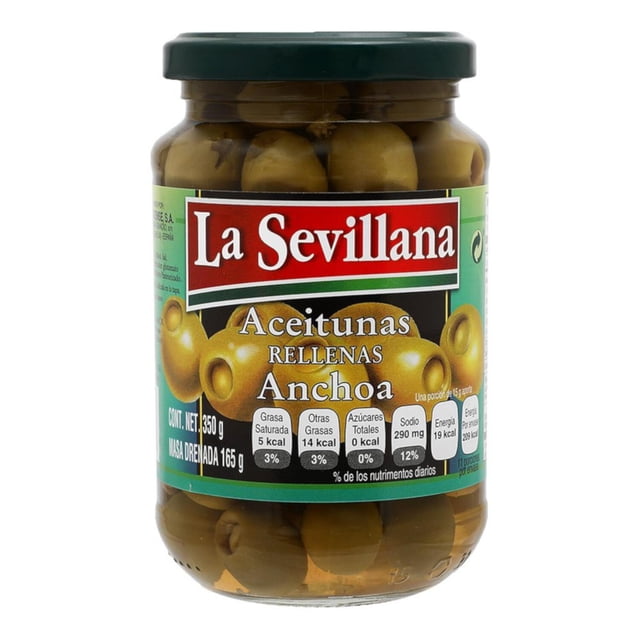 Pack de 12 Aceituna Sevillana con Anchoa 350 gr Sevillana