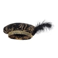 thumbnail image 1 of Sombrero de rey medieval con plumas, sombrero de copa tipo muffin para eventos y representaciones teatrales. Negro, 1 of 9