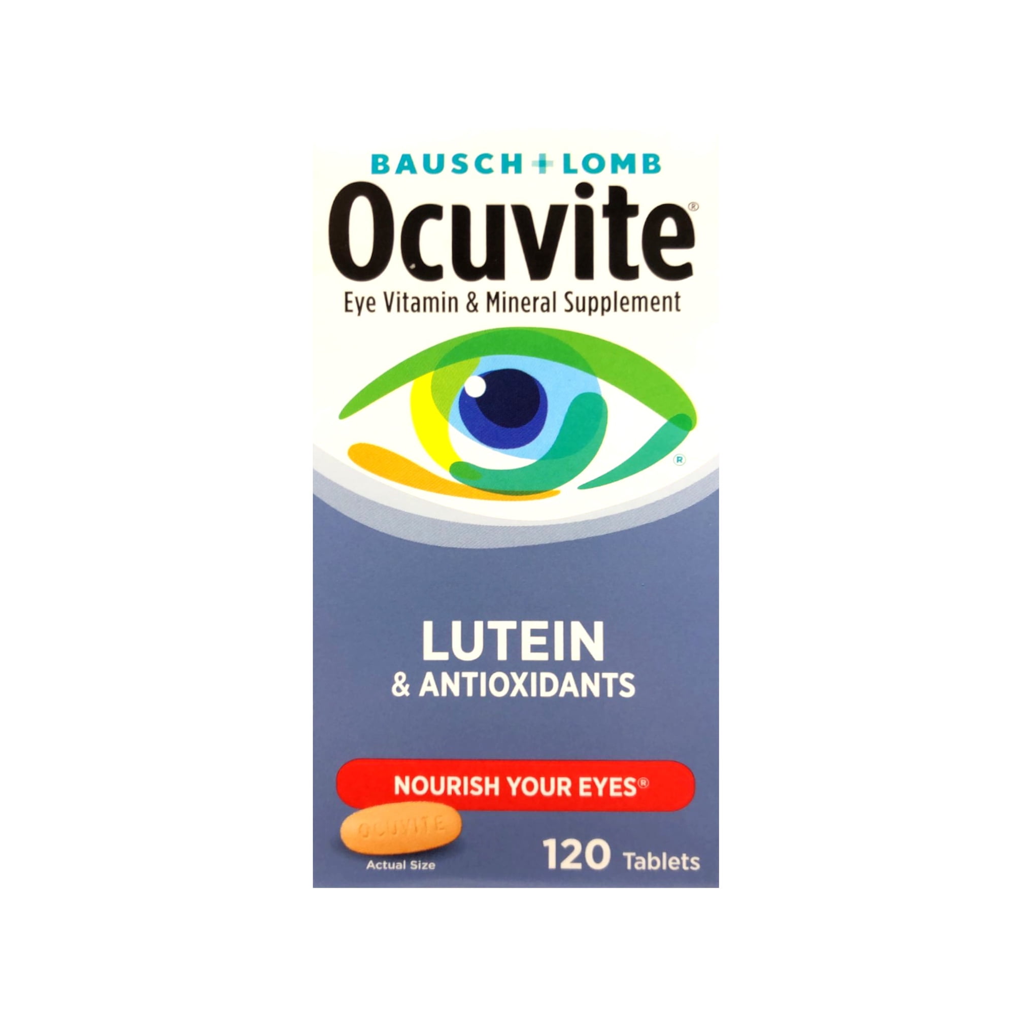 Ocuvite Eye Vitamin & Mineral Supplement Tablets, Lutein & Antioxidants, Nourish Your Eyes, 120 Count