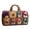 E, variant on Retro Bus Embroidered Canvas Travel Bag, Large Capacity Quilted Duffel handbags for Unisex Gym, Sports, and Short-Term Travel