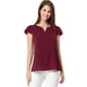 thumbnail image 3 of Camiseta Manga Tulipán Cuello En V Allegra K para Mujer Borgoña S, 3 of 6