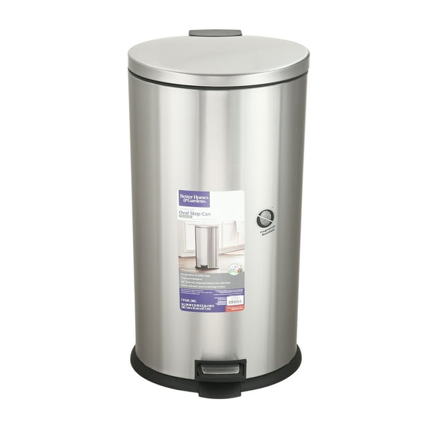 Better Homes & Gardens 7.9 gal Stainless Steel Oval Kitchen Garbage Can