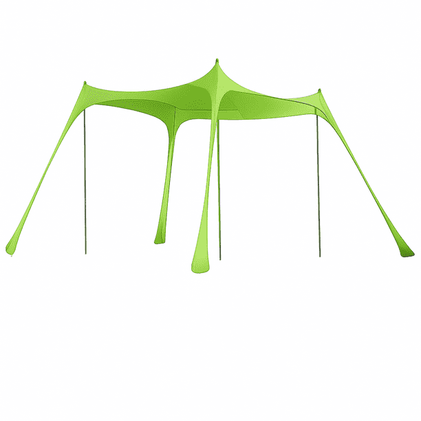 Toldo Sombra para Playa Portatil 3x3 Fácil de Armar UPF+50 verde