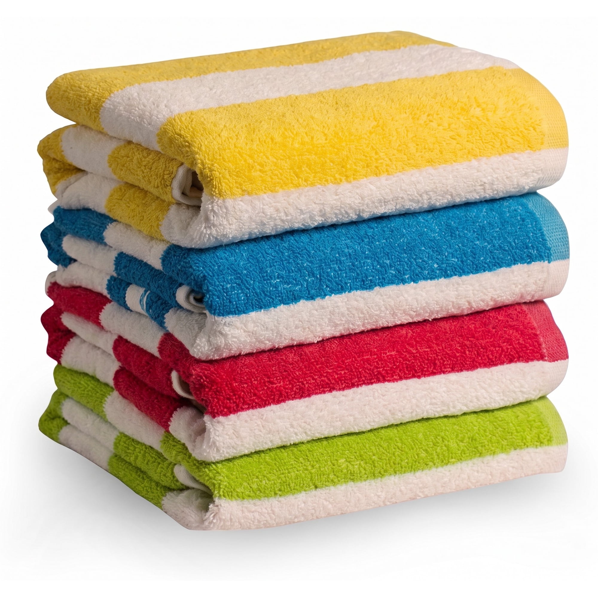 Beach Towels 4 Pack Cotton - Soft Absorbent Face Towels, Multicolor Wash Cloths for Beach & Pool by Springfield Linen