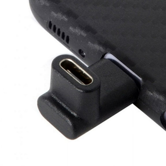 JSER 90 Degree Up or Down Angled Reversible USB 3.1 Type-C Male to Female Extension Adapter for Laptop Phone