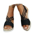thumbnail image 2 of WILLBEST Sandalias De Playa Para Mujer, Cómodas Sandalias Casuales Para Mujer, Para Verano, Playa, Caminar, Vacaciones, Trajes Con Tacón Medio, Punta Abierta, Diseño, 2 of 8
