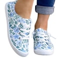 thumbnail image 4 of Willtoo Women's Floral Print Canvas Sneakers, Daisy Flower Low-Top Lace-Up Casual Shoes, Lightweight Comfortable Slip On Flats, 4 of 5