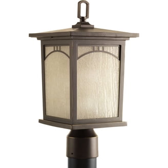 Progress Lighting Botta 1-Light Outdoor Wall Lantern - Clear Seeded Glass, Antique Bronze Finish, Farmhouse Style