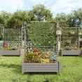 thumbnail image 6 of Nihsuao Mobile Trellis Planter Box, Weather-Resistant HDPE Raised Garden Bed for Climbing Plants, Patio & Balcony Vertical Gardening, Gray, 6 of 8
