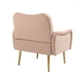 thumbnail image 5 of Velvet Accent Chair, Upholstered Side Chair with Arms and Golden Legs, Comfy Leisure Chair Single Sofa Chair for Small Space Home, Office and Coffee, Weight Capacity 220 LBS, Pink, 5 of 7