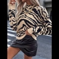 thumbnail image 4 of Suéter de Punto con Estampado de para Mujer, Cuello Alto, Larga, Estilo Moderno de Otoño Albaricoque L, 4 of 10
