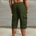 thumbnail image 4 of YUELONGHU Men's Casual Cargo Pants Work Cargo Pants for Men Winter Cargo Shorts for Men Below Knee Lightweight Long Shorts Work Short Pants Pockets Xxl, 4 of 7