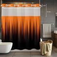 thumbnail image 5 of No Hook Shower Curtains with Snap-in Liner Set, Burnt Orange Black Ombre Waterproof Hotel Style Bathroom Shower Curtain, Modern Abstract Striped Gradient Breathable Mesh Top Bath Curtains 72''x78'', 5 of 9