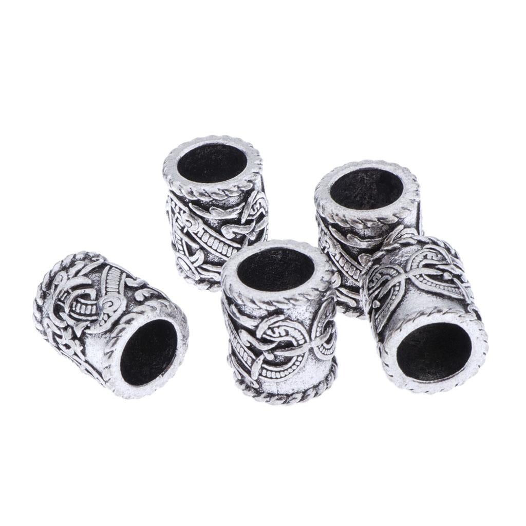 HILABEE 2-3 of pack 5 Pieces Large Viking Rune Beads for Hair Beard DIY 3 Pcs